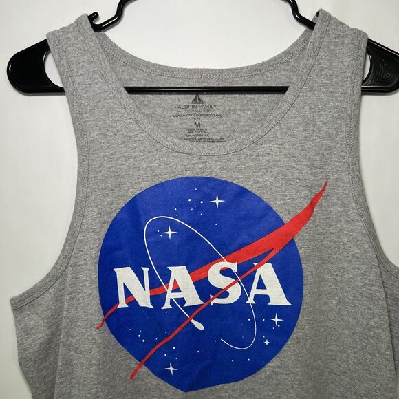 NASA Tank Top Mens Size Medium Gray Aldrin Family Foundation Cotton Poly Blend - Picture 2 of 6